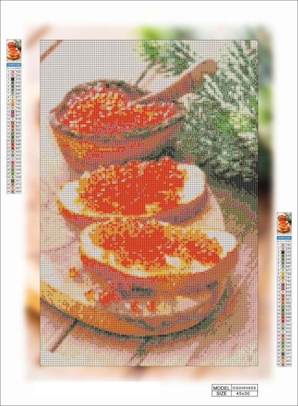 Алмазная мозаика алмазная выкладка Красная икра 45x30 OG00608SS