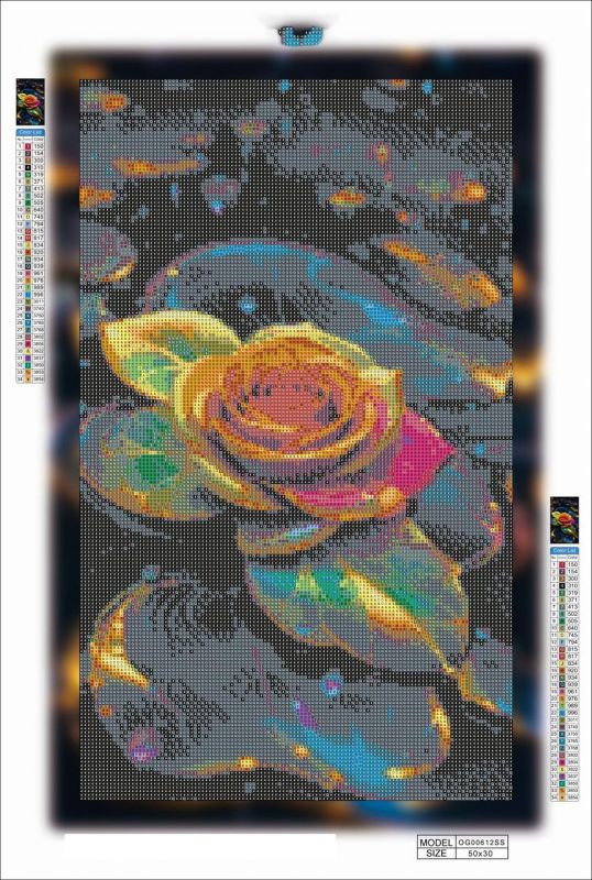 Алмазная мозаика алмазная выкладка Водная роза 50x30 OG00612SS
