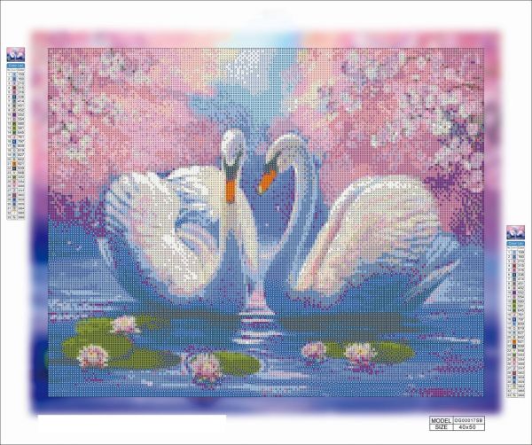 Алмазная мозаика алмазная вышивка Лебеди 40x50 OG00017SB