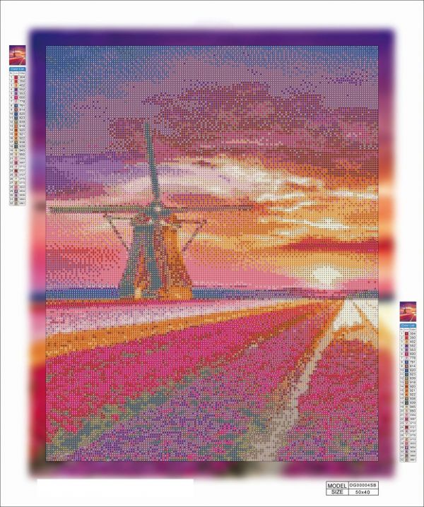 Алмазная вышивка алмазная мозаика Мельница 50x40 OG00004SB