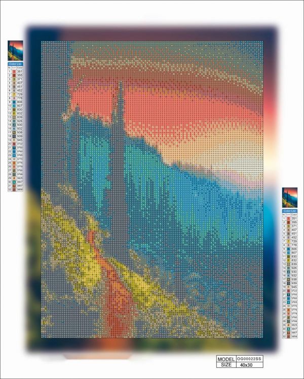 Алмазная выкладка алмазная мозаика Горный лес 40x30 OG00022SS