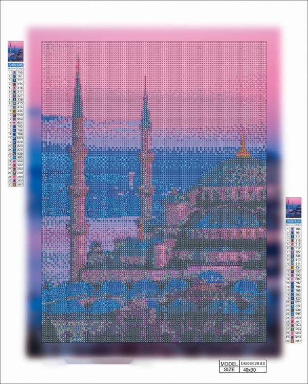 Алмазная мозаика алмазная выкладка Голубая мечеть 40x30 OG00028SS
