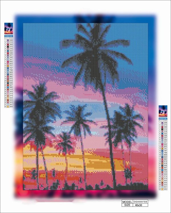 Алмазная вышивка алмазная мозаика Пальмы 40x30 OG00097SS