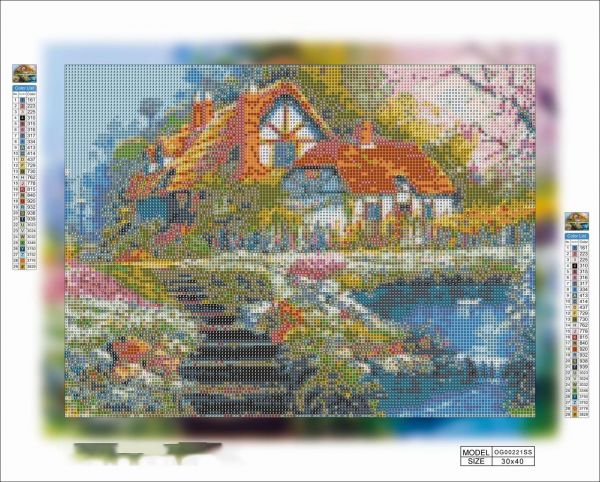 Алмазная вышивка алмазная мозаика Сказочный домик в деревне 30x40 OG00221SS