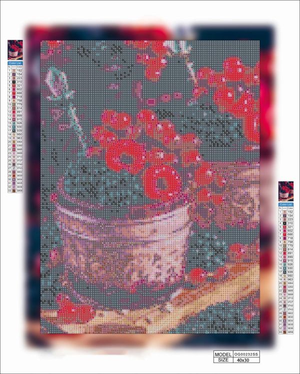 Алмазная выкладка алмазная мозаика Фрукты в стакане 40x30 OG00232SS