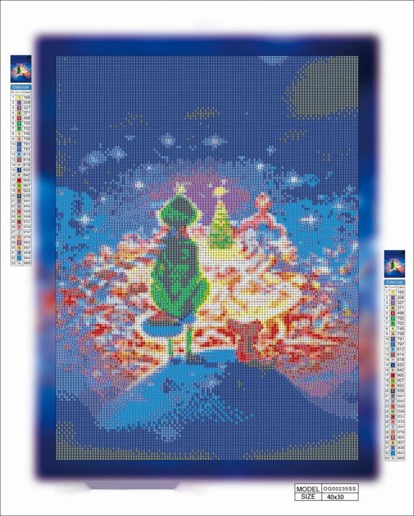 Алмазная выкладка алмазная мозаика Гринч 40x30 OG00235SS
