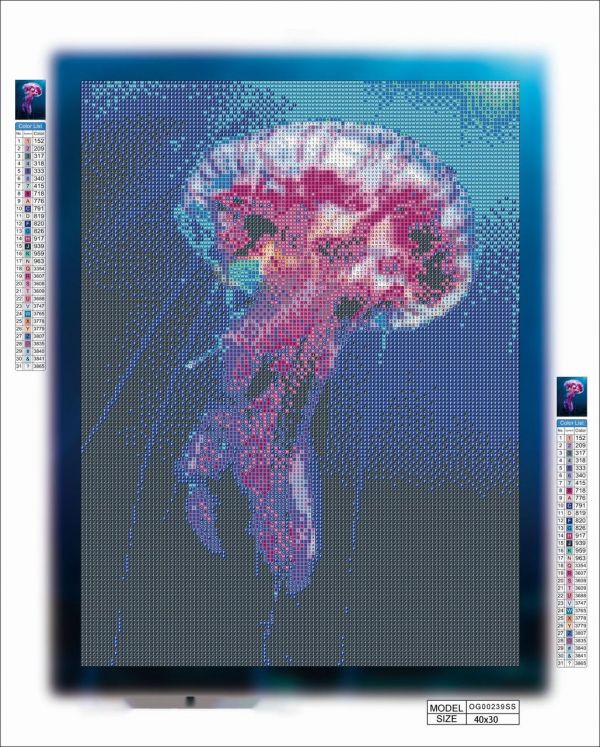 Алмазная выкладка алмазная мозаика Опасная медуза 40x30 OG00239SS
