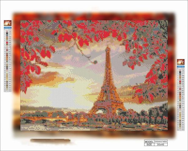 Алмазная выкладка алмазная мозаика Эйфелева башня 30x40 OG00379SS