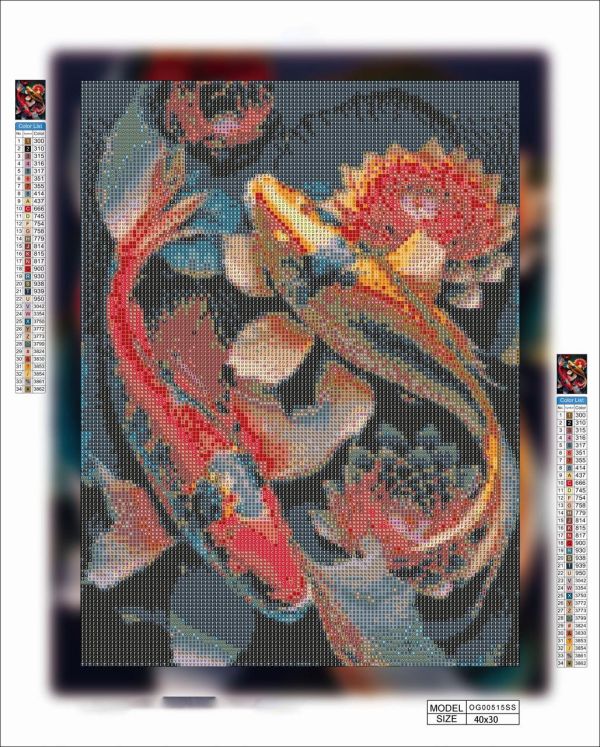 Алмазная мозаика алмазная выкладка Пестрые рыбы 40x30 OG00515SS