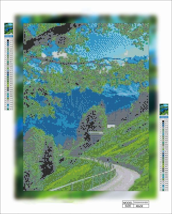 Алмазная мозаика алмазная выкладка Дорога в горах 40x30 OG00535SS