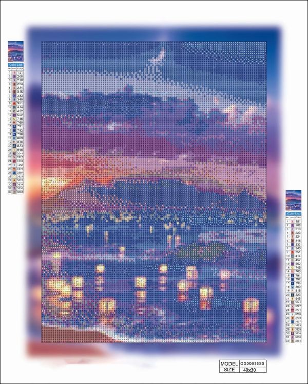 Алмазная мозаика алмазная выкладка Морские фонарики 40x30 OG00536SS