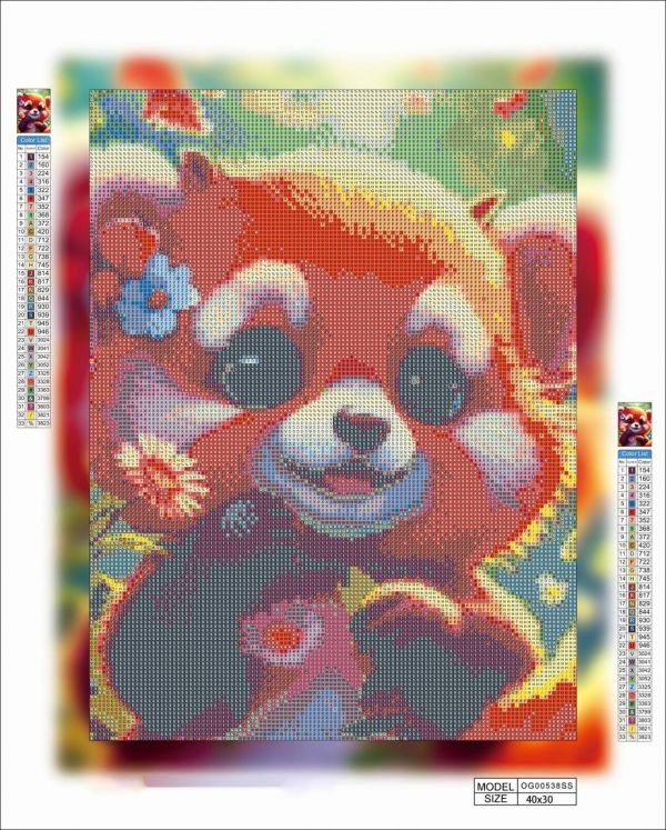 Алмазная мозаика алмазная выкладка Мишка в цветах 40x30 OG00538SS