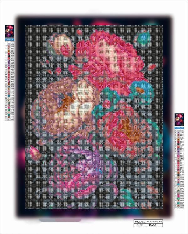 Алмазная мозаика алмазная выкладка Яркие бутоны 40x30 OG00542SS