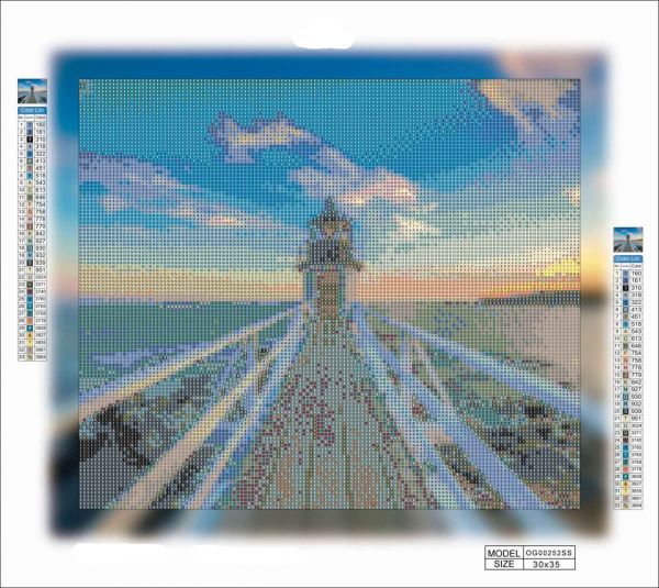 Алмазная мозаика алмазная выкладка Маяк 30x35 OG00252SS