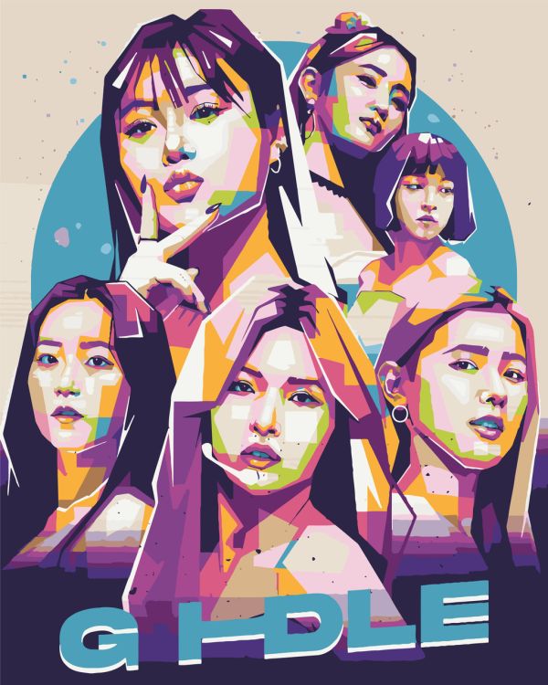 Картина по номерам K-Pop, Джи Айдл G Idle 40*50 см Оригами LW 31160