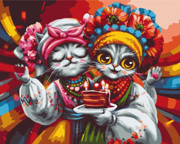 Картина по номерам "Кошки подружки © Марианна Пащук"