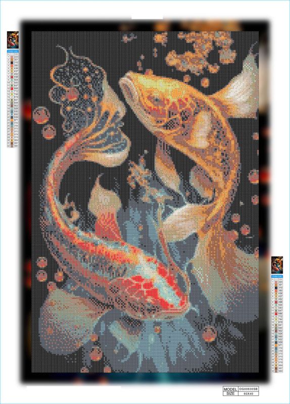 Алмазная мозаика алмазная выкладка Золотистые рыбки 60x40 OG00630SB