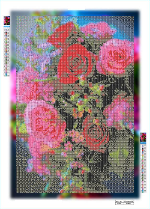 Алмазная мозаика алмазная вышивка Букет роз 60x40 OG00633SB