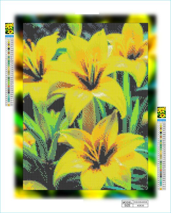 Алмазная мозаика алмазная вышивка Желтые лилии 40x30 OG00646SS