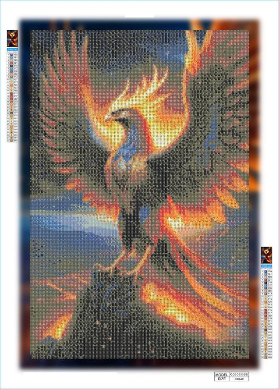 Алмазная мозаика алмазная вышивка Птицы Феникс 3 60x40 OG00653SB