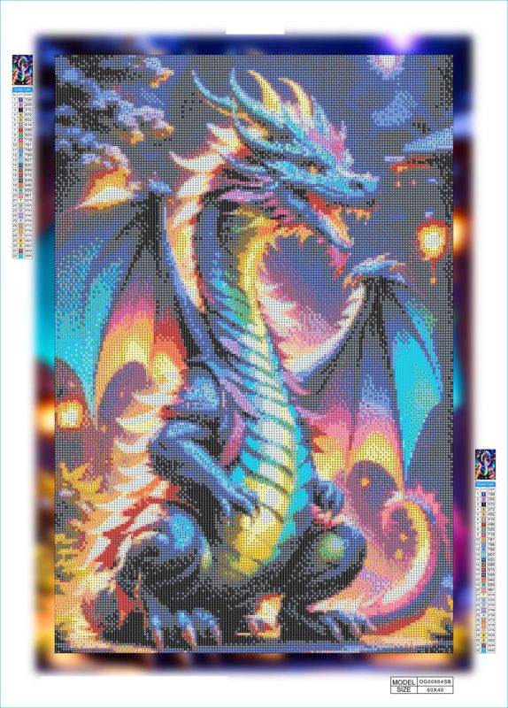 Алмазная мозаика алмазная вышивка Огненный дракон 60x40 OG00664SB