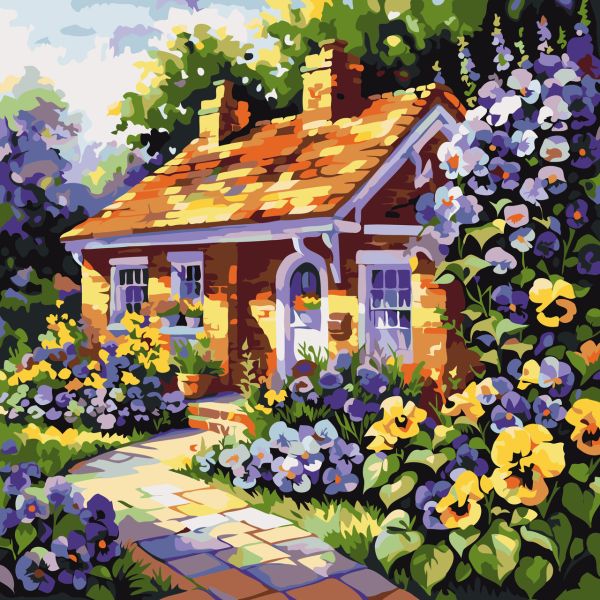 Картина за номерами 30*30см Дім у квітах