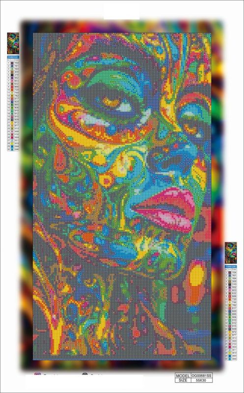 Алмазная мозаика алмазная вышивка Яркая девушка 55x30 OG00681SS