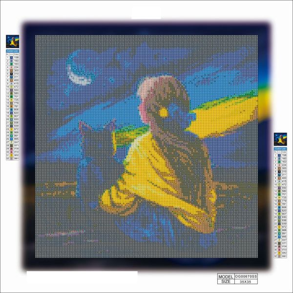 Алмазная вышивка алмазная выкладка Мечты девочки и котика 35x35 OG00670SS