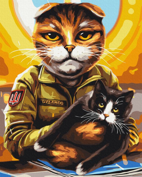 Картина по номерам "Котик военачальник © Марианна Пащук"