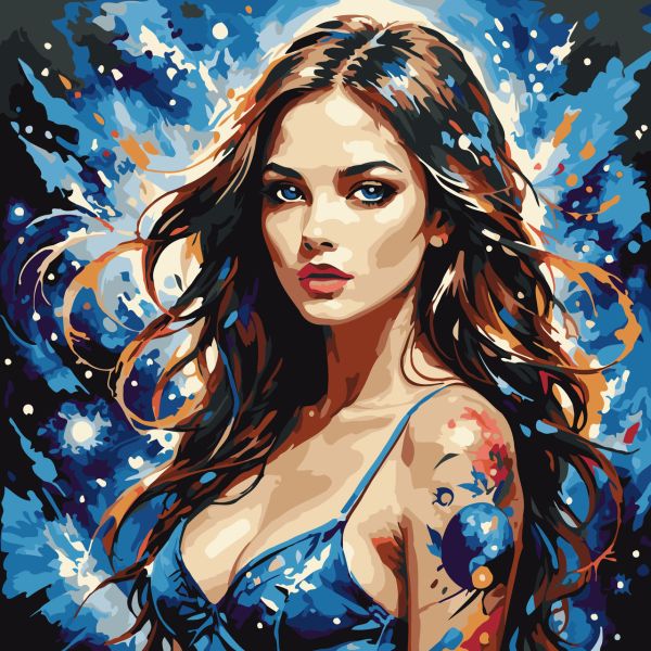 Картина за номерами 30*30см "Космічна дівчина"