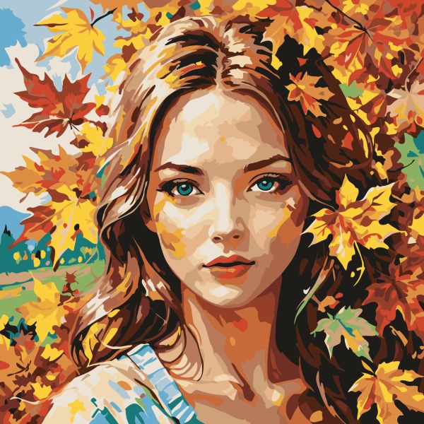 Картина за номерами 30*30см "Дівчина-осінь"