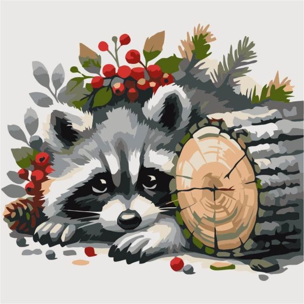 Картина за номерами 30*30см "Єнот"