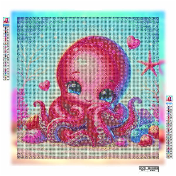 Алмазная мозаика алмазная выкладка Малыш осьминог 45x45 OG00688SB