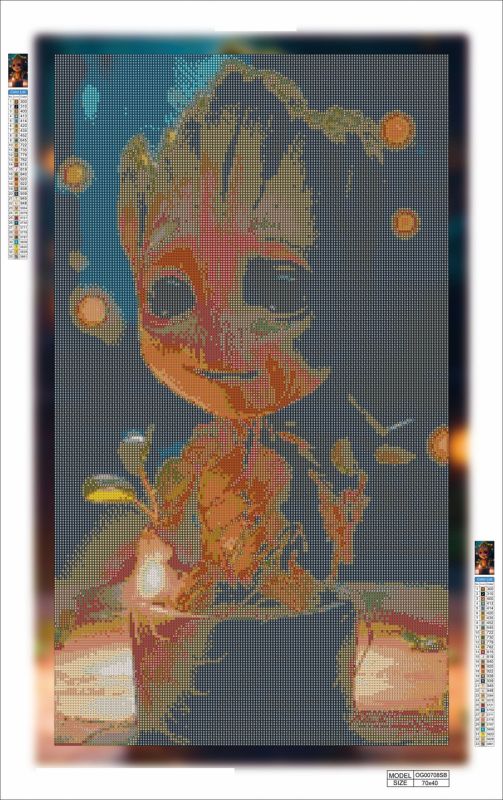 Алмазная мозаика алмазная выкладка Грут в горшке 70x40 OG00708SB
