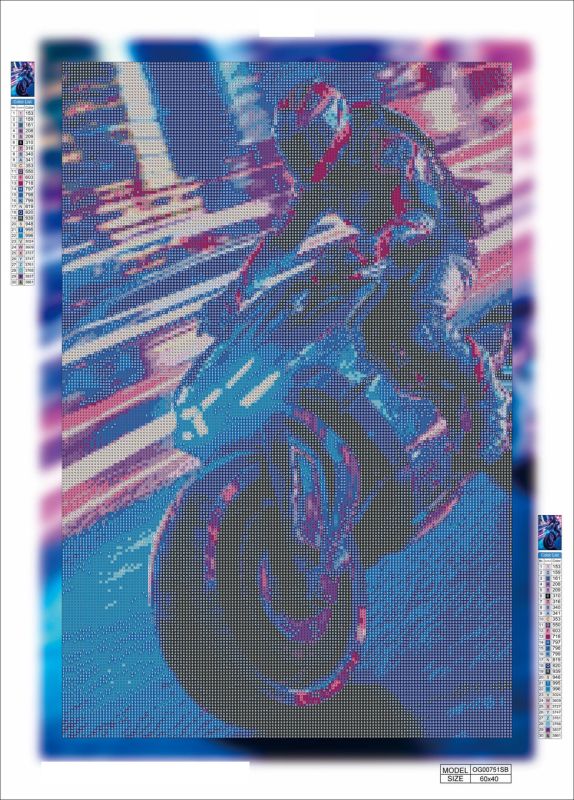 Алмазная мозаика алмазная выкладка Футуристический байк 60x40 OG00751SB