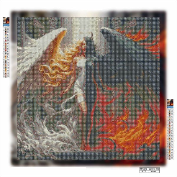 Алмазная мозаика алмазная вышивка Ангел и демон 45x45 OG00754SB