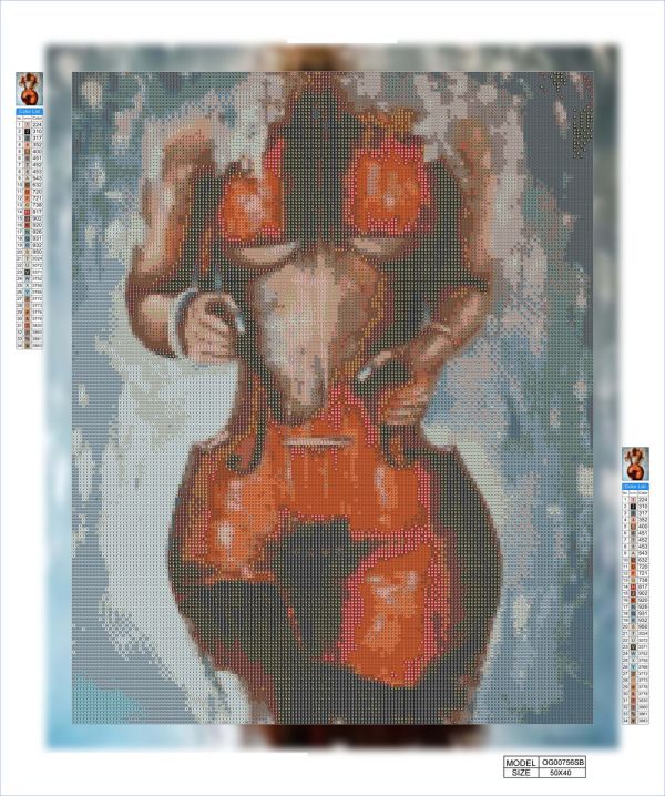 Алмазная мозаика алмазная выкладка Дама-контрабас 50x40 OG00756SB