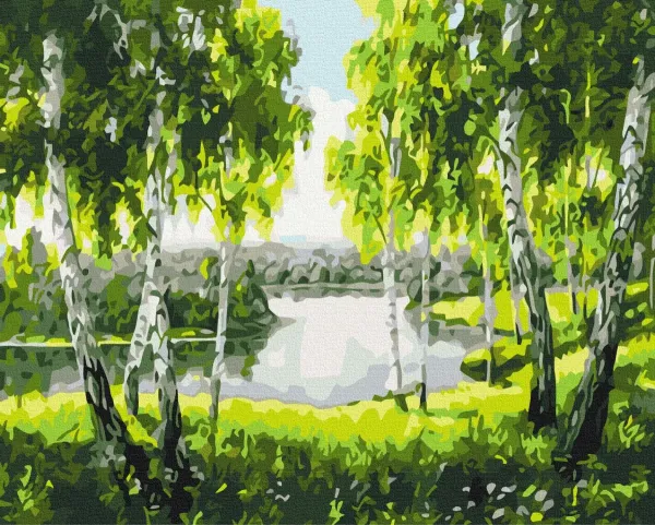 Картина за номерами "Берізки з дитинства" BS52205 40×50 см