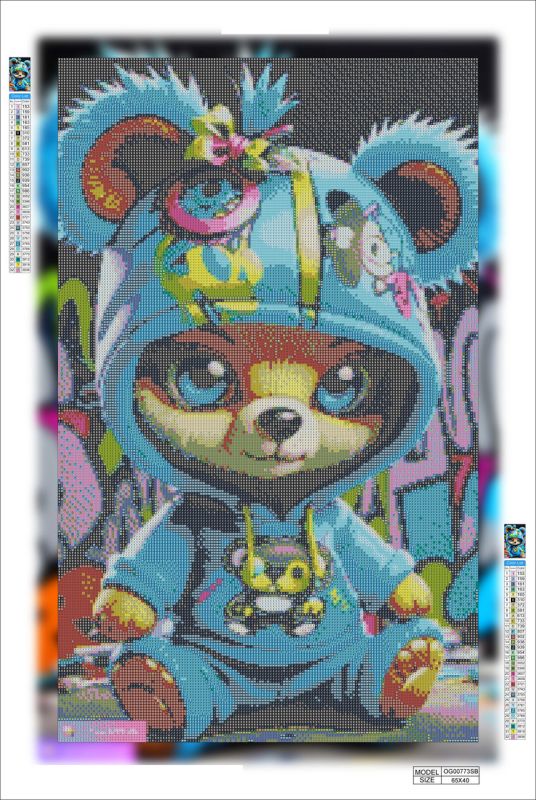 Алмазная мозаика алмазная выкладка Модный лисенок 65x40 OG00773SB