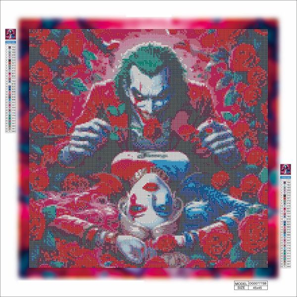 Алмазная мозаика алмазная выкладка Джокер и Харви 45x45 OG00777SB