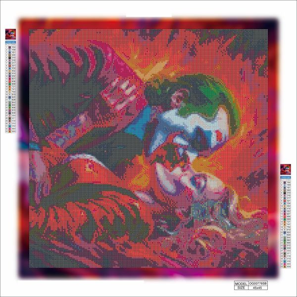 Алмазная мозаика алмазная выкладка Джокер и Харви 2 45x45 OG00778SB