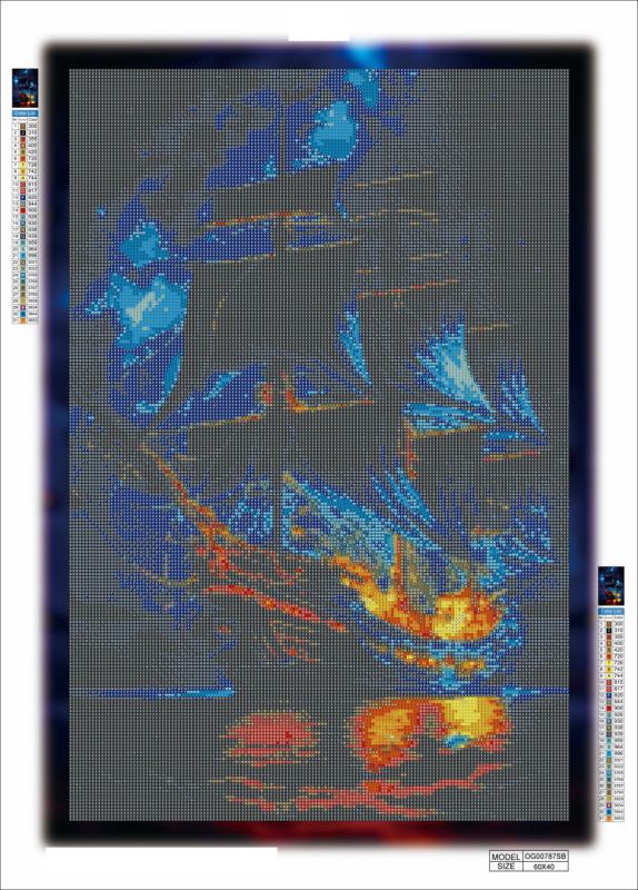Алмазная мозаика алмазная выкладка Сказочный парусник 60x40 OG00787SB