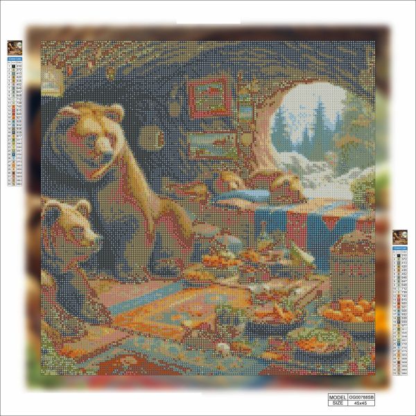 Алмазная мозаика алмазная выкладка Медвежья берлога 45x45 OG00788SB