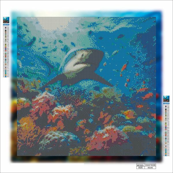 Алмазная мозаика алмазная выкладка Акула 45x45 OG00790SB