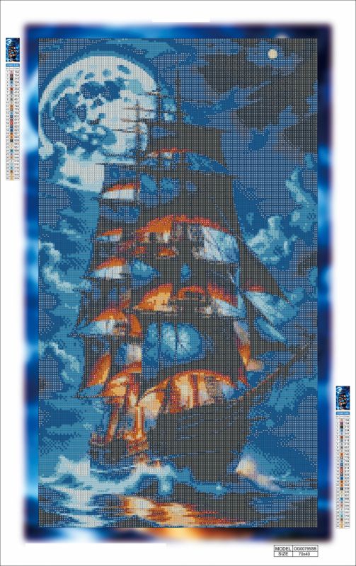 Алмазная мозаика алмазная выкладка Парусник 70x40 OG00795SB