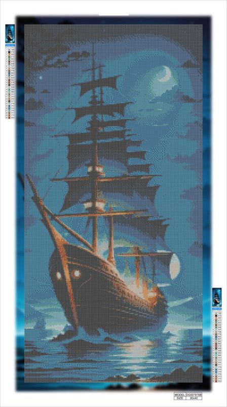 Алмазная мозаика алмазная выкладка Ночной парусник 80x40 OG00797SB