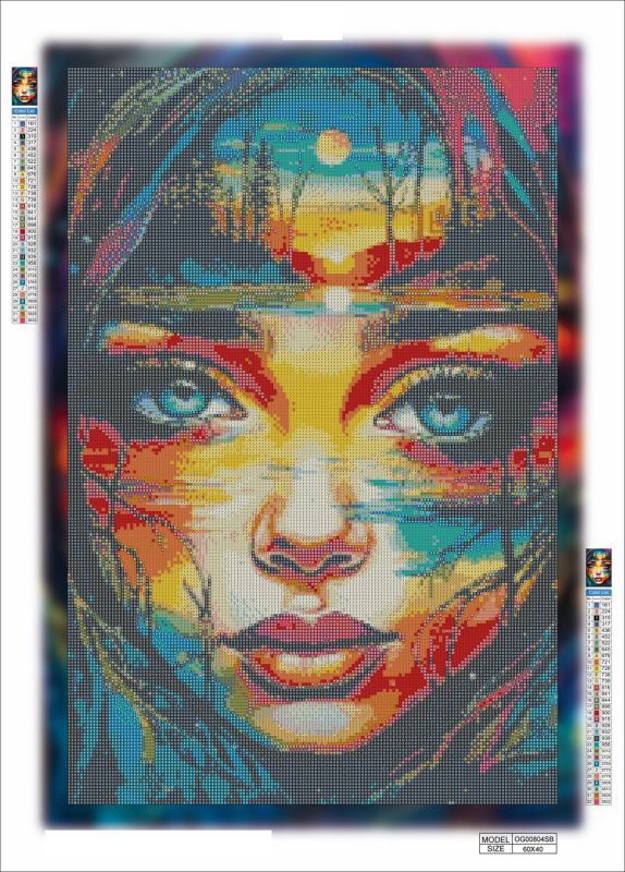 Алмазная мозаика алмазная выкладка Лицо абстракция 60x40 OG00804SB