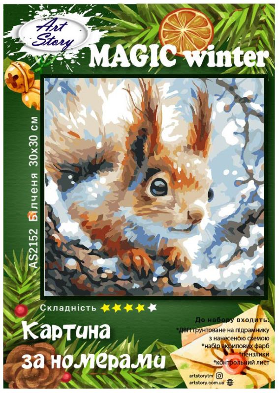 Картина за номерами 30*30см "Білченя"