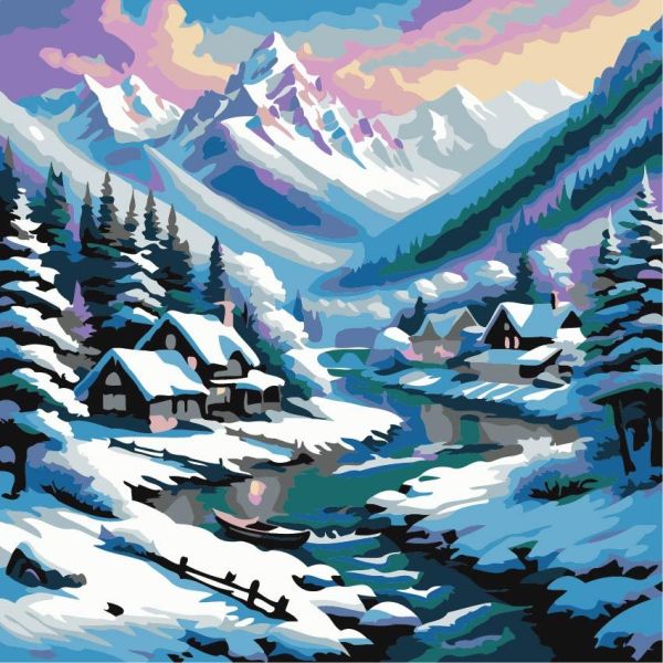 Картина за номерами 30*30см "Зимова долина"