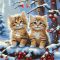 Картина за номерами 30*30см "Руді котики"